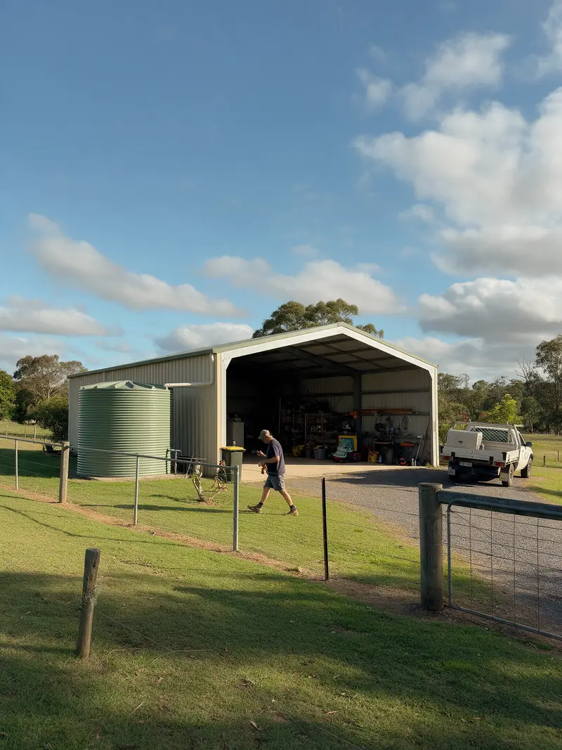 Australian acreage property with a large shed and open yard